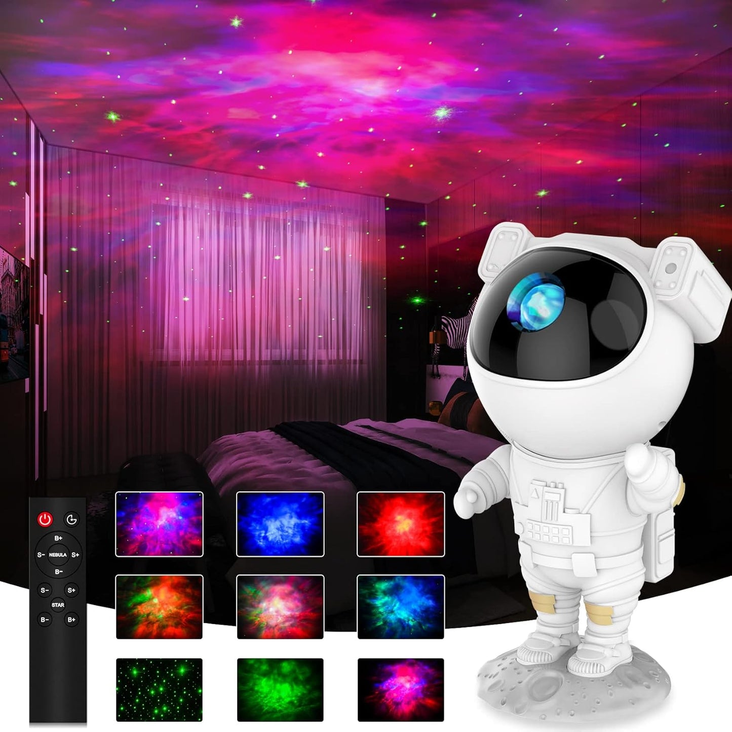 Astronaut Star Projector Night Light for Bedroom