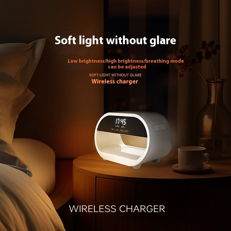 Petite lampe de nuit Réveil multifonction Chargeur sans fil