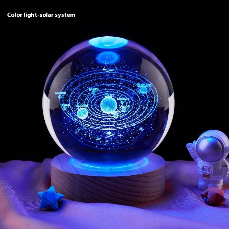 Petite lampe de nuit boule de cristal